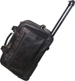 Amerileather Etta Leather Black Duffel on Wheels – Rolling Travel Bag with Classic Leather Styling and Smooth Mobility
