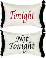 Manual Woodworkers “Tonight or Not Tonight” Decorative Pillow – Reversible Damask Design, Cotton Blend