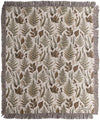 Autumn Leaves Tapestry Blanket – Seasonal Decor Throw in Beige & Brown Cotton