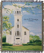 100% Cotton Tapestry Throw – Town Square Be Still 50x60 inch Home Decor by Manual Woodworkers