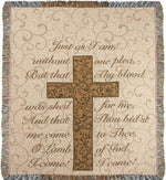 Scripture Inspired Cotton Throw – Just As I Am Design by Manual Woodworkers