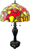 Amora Lighting Tiffany Style 2 Light Roses and Floral Table Lamp 24" Tall