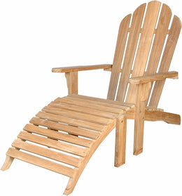 Anderson Teak Adirondack with Ottoman, Natural