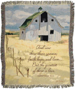 Sheffield Farms with Inspirational Verse 50x60 Inch – Cotton Throw by Manual Woodworkers