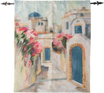 Polyester Wall Tapestry Santorini Street I – 35x42 inch by Manual Woodworkers