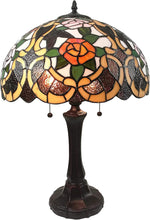 Amora Lighting Tiffany Style 2 Dark Roses Table Lamp 24" Tall
