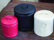 Vintage-Inspired Canister Trio – Colorful Metal Storage Set