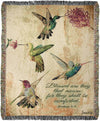 Christian Gift Blanket – Hummingbird with Scripture in Woven Cotton