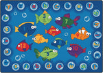 Carpets for Kids Fishing for Literacy Learning Rug, Rectangle Blue