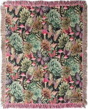 Succulent and Butterfly Throw – 50x60 Woven Cotton Blanket