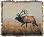 Manual Woodworkers Grey Elk Throw Blanket – Nature-Inspired Tapestry for Living Room or Den
