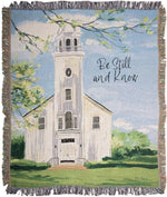 50x60 Inch Town Square Be Still Decorative Throw – 100% Cotton by Manual Woodworkers