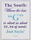 Set of 2 Southern Quote Metal Signs – Gray and Purple Decor