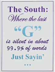 Set of 2 Southern Quote Metal Signs – Gray and Purple Decor