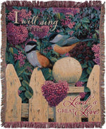 Inspirational Woven Throw I WILL SING OF THE LORD’S GREAT LOVE – 50x60 Inch by Manual Woodworkers