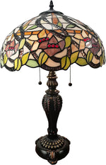 Amora Lighting Tiffany Style 2 Light Floral Table Lamp 24" Tall