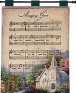 Faith-Based Cotton Wall Art – Amazing Grace with Church Background