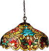 Chloe Lighting Leslie Tiffany-Style 2-Light Victorian Ceiling Pendant Fixture – 18" Shade