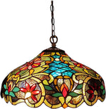 Chloe Lighting Leslie Tiffany-Style Victorian 2 Light Ceiling Pendant Fixture 18" Shade