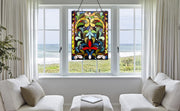 Art Nouveau Inspired Stained Glass Panel – 18 x 24 Window Accent
