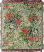 Butterfly Squares Cotton Throw – Nature and Butterfly Design by Manual Woodworkers