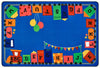 Carpets for Kids Alphabet Fun Train Learning Rug, Rectangle, Blue