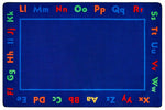 Carpets for Kids PLUS Alphabet Value Learning Rug 7' 6" x 12' Rectangle, Blue