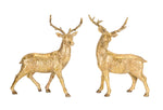 Melrose Holiday Deer Figurine with Gold Finish (Set of 2)