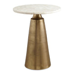 Uttermost 50026 Midsummer Antique Brass Accent Table with Travertine Stone Top