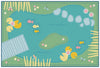 Carpets for Kids KIDSValue PLUS Tranquil Pond Playroom Educational Rug Tranquil Colors, Rectangle, Green