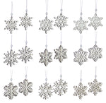 Melrose Wooden Mini Snowflake Ornament (Set of 18)