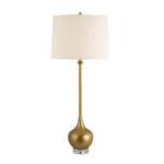 Good As Gold Gold Buffet Lamp 33.75" H with Brushed Antique Gold Finish and White Linen Shade by Uttermost