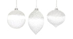 Melrose White Beaded Glass Ornament (Set of 6)