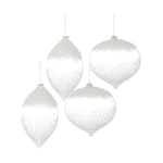 Melrose White Beaded Glass Ornament (Set of 4)