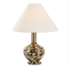 Dark Brown Art Glass Table Lamp with Linen Shade