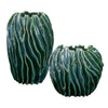 Green and Blue Ceramic Decorative Vase Set