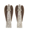 Melrose Floral Sculpted Angel with Wood Style Wings (Set of 2)