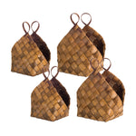 Woven Metasequoia Wood Storage Baskets with Handles Set of 4 by Melrose