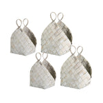 Whitewashed Metasequoia Wood Storage Baskets with Handles Set of 4 by Melrose