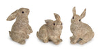 Melrose Stone Garden Rabbit Figurine (Set of 3)