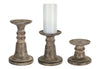 Melrose Traditional Stone Candle Holder (Set of 3)