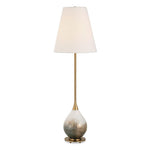 Smoke Glass Buffet Lamp with Brass Accents and White Linen Shade 34.5"H by Uttermost