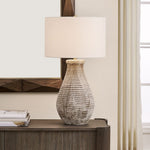 Dorothea Textured Table Lamp – 30"H Stone Gray Ceramic Classic Indoor Table Lamp by Uttermost