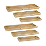 Wood Look Display Trays Set of 6 – Whitewashed Decorative Set by Melrose