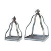 Modern Farmhouse Metal Lanterns – Galvanized – Set of 2
