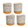 Dolomite Pots with Tribal Geometric Patterning (Set of 4)