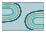 Carpets for Kids KIDSoft Large Rainbows, Tranquil Colors Classroom Rug, Rectangle, Blue