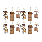 Melrose Vintage Wood Sled Tree Ornament (Set of 12)