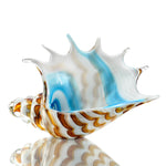 SPI Home Art Glass Striped Conch Shell – Ocean-Inspired Decorative Accent, 12" Wide Coastal Display Piece