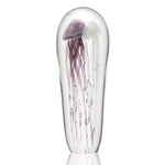 SPI Home Art Glass Purple & White Jellyfish Figurine – 12" Glow-in-the-Dark Coastal Decor, Handcrafted Glass Sculpture